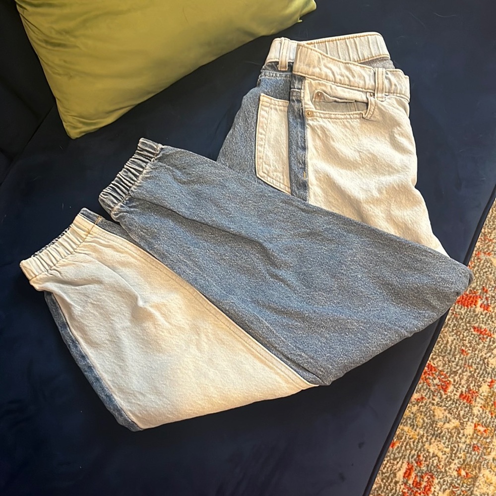 Two tone blue kids jeans